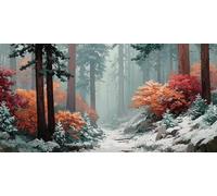 Forest Diamond Art, 5D Diamond Painting Landscape, DIY Full Drill Gem Art Kits Adults Beginner Mosaic Making Kits, Cross Stitch Crystal Paintings Craft for Room Decor, Gifts 60x30cm - KF01132