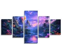 Forest Diamond Art Kits Adults Diamond Painting Planet 5 Pack, DIY Full Square Drill Gem Art for Adults Craft Kits for Kids, 5D Rhinestone Mosaic Kit for Home Wall Decor, Gift Ideas 32x60in, Model170