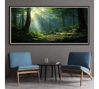 Forest Diamond Art Kits Adults, DIY 5D Large Diamond Painting Trees Full Round Drill Crystal Art Kits 35.4 x 70.9 Inch, Embroidery Cross Stitch Canvas Painting by Numbers for Home Wall Decor (RD236)