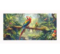 Forest Diamond Art Kits for Adults Parrot Large Full Drill Diamond Painting Set 20x40cm,Crystal Art Cross Stitch DIY 5D Full Round Drill Painting Kits Easy Gem for Beginners,Home Decor Gifts sjke-669