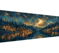 Forest Diamond Art Starry Sky Diamond Painting Kits Adults, Full Drill Cross Stitch Kits for Adults, Crystal Art Kit for Home Wall Decor, Creative Hobby Gift Stress Relief, 60x120cm 24x48 Inch Y1-313