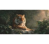 Forest Diamond Art, Tiger Crafts for Adults, Gem Art Kits for Kids, Large 5d Diamond Painting Kits for Adults, Beginners Full Drill Crystal Cross Stitch Canvas, for Home Wall Decor, 30x60cm p-660