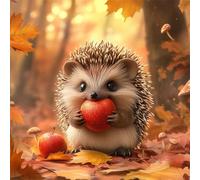 Forest Diamond Painting, Hedgehog Diamond Art Kits Adults, 5D Dimond Gem Art Canvas Painting for Beginners, Arts and Crafts for Adults, DIY Full Drill Crystal Mosaic Kit, Room Decor, 25x25 cm y-z402
