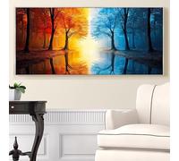 Forest Diamond Painting Kits for Adults, 5D Landscape Large Diamond Art with Square Drill Full Drill Gem Art Big Painting Set, DIY Crystal Mosaic Kits for Adults for Home Wall Decor 40x80cm, Model112