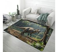 Forest Dinosaur Area Rug, Boy Teen Bedroom Decor, Soft Washable Floor Mat Home Decor, Rug for Living Room Bedroom Playroom, Non-slip Bath Mat, Bedside Runners Carpet, 100x150 cm, Color 4