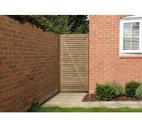 Forest Garden 5'11'' x 2'11'' (180 x 90cm) Double Slatted Gate, Brown
