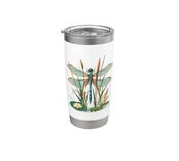 Forest Dragonfly Pond Nature Illustration Stainless Steel Insulated Tumbler