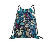 Forest Drawstring Backpack Large Capacity Rucksack Cinch Water Resistant Canvas Sport Yoga Gym Bag for Kids Women Men Floral Armless Accent Chair
