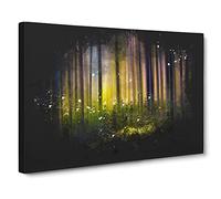 Forest Dreams Paint Splash Canvas Print | Gallery Wrapped 30mm Frame Wall Art | 24x16 inches | Ready to Hang | Modern Landscape Picture | Living Room Bedroom Lounge Office