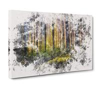 Forest Dreams Watercolour Canvas Print | Gallery Wrapped 30mm Frame Wall Art | 30x20 inches | Ready to Hang | Modern Landscape Picture | Living Room Bedroom Lounge Office