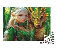 Forest Elf Jigsaw Puzzle for Adults 1000 Piece Jigsaw Puzzle Green Dragon Puzzle Game for Family Relaxation 70x50cm/1000pcs