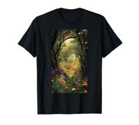 Forest Enchanted Trees Flower garden Floral art T-Shirt