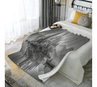 Forest Escape Fleece Blanket,natural landscape forest Soft Throw,Cozy grey Flannel Blanket for Sofa or Bed,Warm & Breathable,Ideal for Relaxing Evenings or Gifts,Lake reflections,260x220cm
