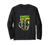 Forest Escape Nature Waterfall Adventure Scene Long Sleeve T-Shirt