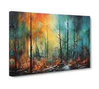 Forest Expressionism Canvas Print | Gallery Wrapped 30mm Frame Wall Art | 30x20 inches | Ready to Hang | Eclectic Landscape Picture | Living Room Bedroom Lounge Office