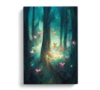 Forest Fairies Canvas Print | Gallery Wrapped 30mm Frame Wall Art | 30x20 inches | Ready to Hang | Modern Landscape Picture | Living Room Bedroom Lounge Office