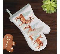 Forest Family Deer and Stag Pair of Cotton Oven Gloves