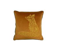 Forest Fauna Embroidered Woodland Fox Piped Cushion Furn Orange 50cm x 50cm