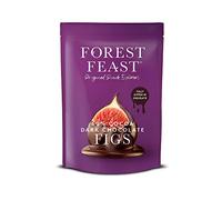 FOREST FEAST 60% Cocoa Dark Chocolate Figs 6 x 140g | Dried Chocolate Covered Fig Fruit Snack with Belgian Dark Chocolate, Gluten Free & Vegan Friendly Snack
