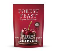FOREST FEAST 60% Cocoa Dark Chocolate Sour Cherries Pack 800g - Sweet Dried Cherries Chocolate Covered Fruit Snack with 60% Belgian Dark Chocolate, Gluten Free & Vegan Friendly Snack