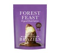 FOREST FEAST Belgian Milk Chocolate Brazil Nuts 8 x 120g | Natural Gluten Free Snack Coated in Milk Chocolate, High Protein, High Fibre Whole Brazil Nuts