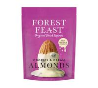 FOREST FEAST Cookies and Cream Almonds 8 x 120g | Flavoured White Chocolate Coated Almonds, Naturally High in Protein Healthy Snack with Belgian White Chocolate