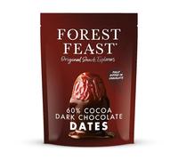 FOREST FEAST Dark Chocolate Dates 1kg Pack - 60% Belgian Cocoa Covered Sweet Dried Fruit, Gluten-Free, Vegan Snack