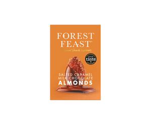 Forest Feast milk chocolate-coated almonds with salted caramel in a gift cube, 140 g