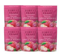 Forest Feast Pink Lady Apple Wedges 150g Pack of 6 - Ready to Eat Dried Apple Snacks with Natural Crisp Texture - Vegan Healthy Snack in Resealable Pouch for Lunchboxes, Work Breaks, and On-the-Go