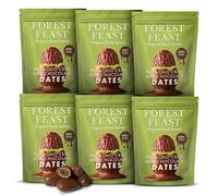 Forest Feast Pistachio Crisp Milk Chocolate Dates - Chocolate Covered Dates Finished with Crunchy Pistachio Pieces - 6 x 120g Luxury Snacks