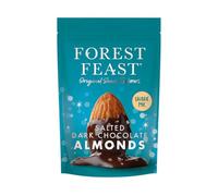 FOREST FEAST Salted Dark Chocolate Almonds 270g - Belgian Dark Chocolate Coated Nuts, Gluten-Free, High Protein, Vegan Snack Bag
