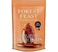 FOREST FEAST, Signature Chocolate Nuts, Natural Protein and Fibre, Vegetarian (Salted Caramel Milk Belgian Chocolate Almonds, 120 g (Pack of 8))