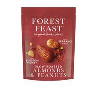 FOREST FEAST Slow Roasted Almonds & Peanuts 8 x 120g | Blossom Honey & Serrano Chilli Roasted Almonds & Peanut Nut Mix | Gluten Free, High Protein Savoury Snack