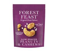 FOREST FEAST Slow Roasted Peanut & Cashews 8 x 120g | Heather Honey Roasted Cashew & Peanut Mix Nuts Snack, Naturally High in Protein, High Fibre & Gluten Free Savoury Snack