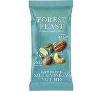 FOREST FEAST Slow Roasted Salt & Vinegar Nut Mix 12 x 40g | Sea Salt & Cider Vinegar Roasted Nut Mix with Cashews, Almonds, Peanuts, Pecans & Pumpkin Seeds | Vegan Snack
