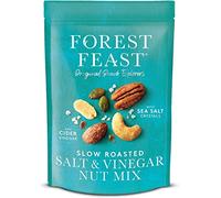 FOREST FEAST Slow Roasted Salt & Vinegar Nut Mix 8 x 120g | Sea Salt & Cider Vinegar Roasted Nut Mix with Cashews, Almonds, Peanuts, Pecans & Pumpkin Seeds | Vegan Snack