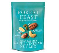 FOREST FEAST Slow Roasted Salt & Vinegar Nut Mix 8 x 120g | Sea Salt & Cider Vinegar Roasted Nut Mix with Cashews, Almonds, Peanuts, Pecans & Pumpkin Seeds | Vegan Snack