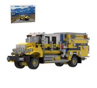Forest Fire Truck Building Set, 767 Pieces Creative Construction Set with Fire Engine, Rescue Vehicles & Emergency Scenes Building Kit Gift for Adults Designed by Silver Ridge (Yellow)