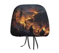 Forest Firefighters Landscape Car Headrest Covers Seat Universal Fit to All Model Accessories Headrests Protector