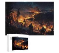 Forest Firefighters Landscape Funny Wooden Picture Puzzle Wood Jigsaw Creative Gift for Adults And Family Game