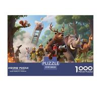 Forest Firefighters Wooden Jigsaw Puzzle Waterproof 1000 Piece Puzzles for Adults Impossible Home Decoration