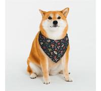 Forest Flora and Insects Pattern Dog Bandanas, Comfortable Cotton Triangle Bibs Scarfs for Dogs Or Cats, Cute Pet Kerchief for Small Medium Large Dogs-Small