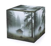 Forest Fog Wooden House Magic Cube,The Original 3x3 Cube,Speed Cube Problem-Solving Brain Teaser,Easy Turning Sensory Puzzle Toy,Sensory Stress Relief Form Fidget Toys