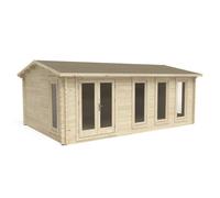 Forest Forest Garden Blakedown 6.0m x 4.0m Log Cabin - Apex Roof, Double Glazed 24kg Polyester Felt, no Underlay (Home Delivery)