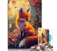 Forest Fox 2000 Piece Jigsaw Puzzles for Teenagers,Stress Reliever Staycation Kill Time with Matching Poster And Trivia Sheet 70x100cm