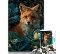 Forest Fox Jigsaw Puzzles for Adults 1000 Piece,Challenging Game Toys Every Piece Is Unique - Challenging Family Fun Game 50x75cm