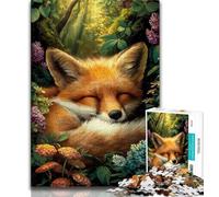 Forest Fox Jigsaw Puzzles for Adults Teenagers Jigsaws Puzzle,Learning Educational Toys Family Games with Matching Poster And Trivia Sheet (38x26cm)