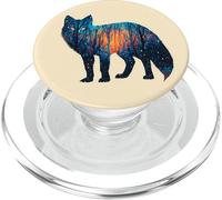 Forest Fox Night Sky Animal Silhouette Art PopSockets PopGrip for MagSafe