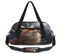 Forest Fox Snowflake Kids Overnight Duffle Bags Boys Girls Teen Sports Gym Bag for Weekender Travel Gymnastics Dance Ballet