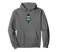 Forest Friend Eco Nature Lover Pine Tree Pullover Hoodie, Adult Unisex, Asphalt, XXL